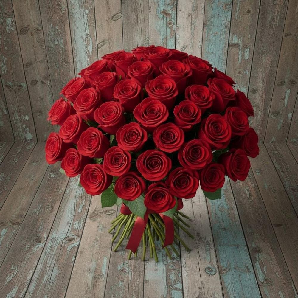 Букет 55 Красных роз Фридом во Владивостоке
