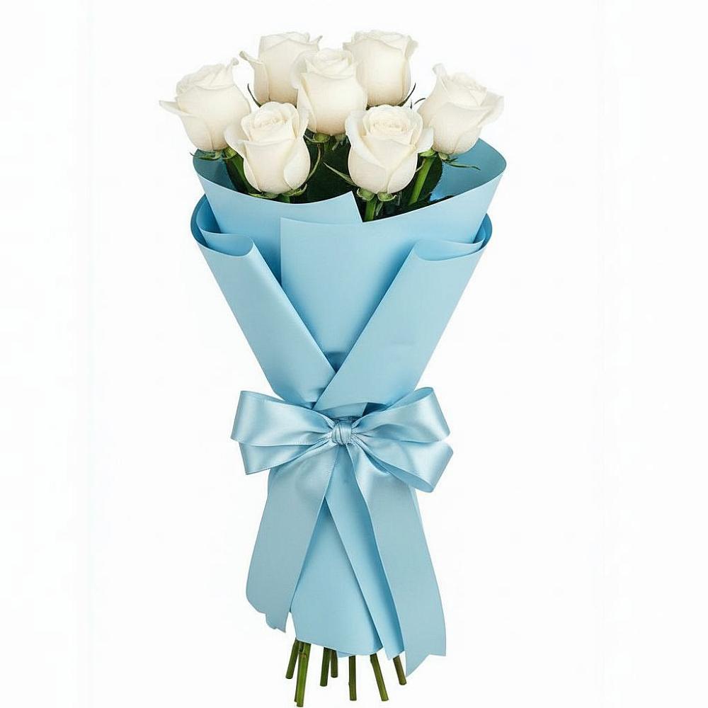 Букет 7 белых роз Проуд во Владивостоке