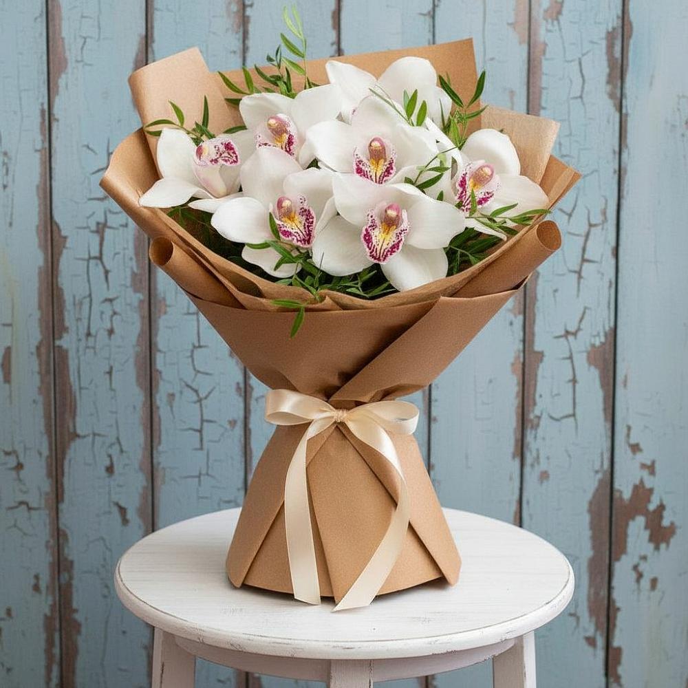 Букет цветов из: Орхидеи и Розы во Владивостоке