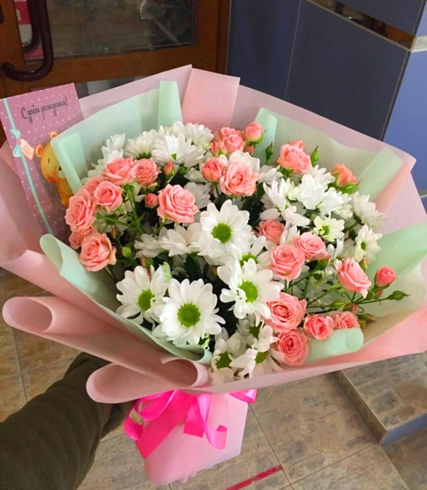 Букет цветов из: Розы и Хризантемы во Владивостоке