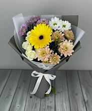 Букет цветов из:  Розы, Герберы и Хризантемы во Владивостоке