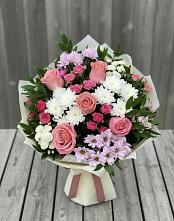 Букет цветов из:  Альстромерии, Гвоздики, Розы и Хризантемы #REPLACE_PRED# Владивостоке