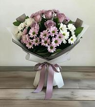 Букет цветов из:  Хризантемы и Розы во Владивостоке
