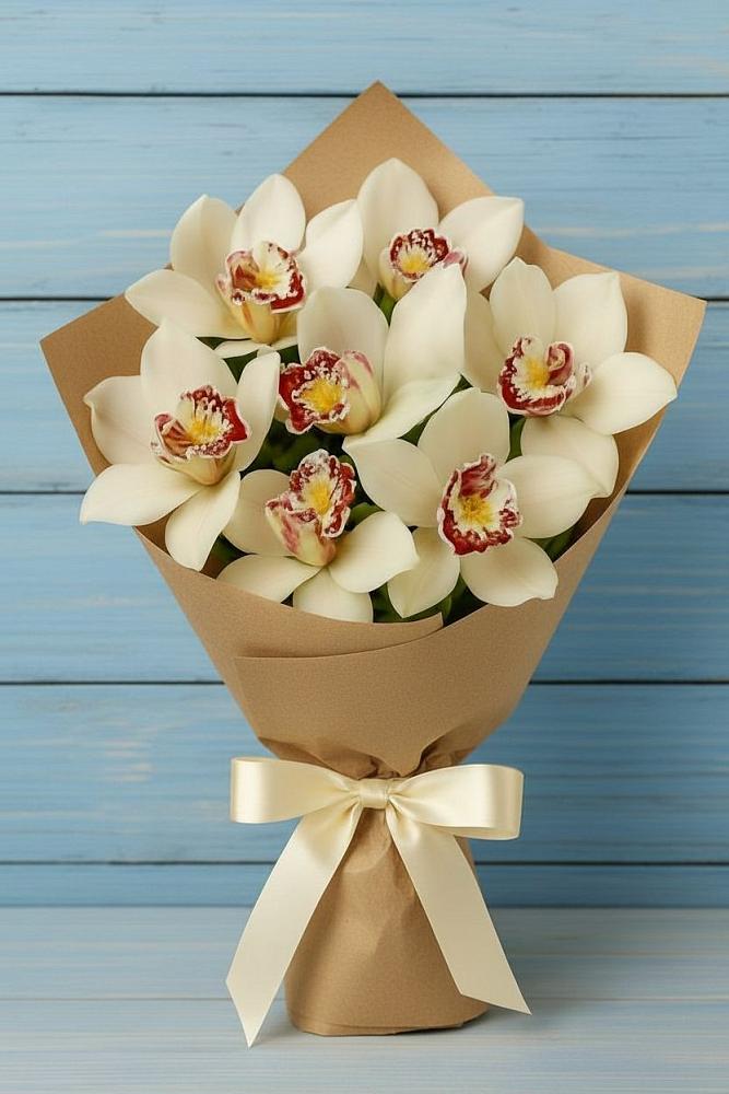 Букет цветов из: Орхидеи и Розы во Владивостоке